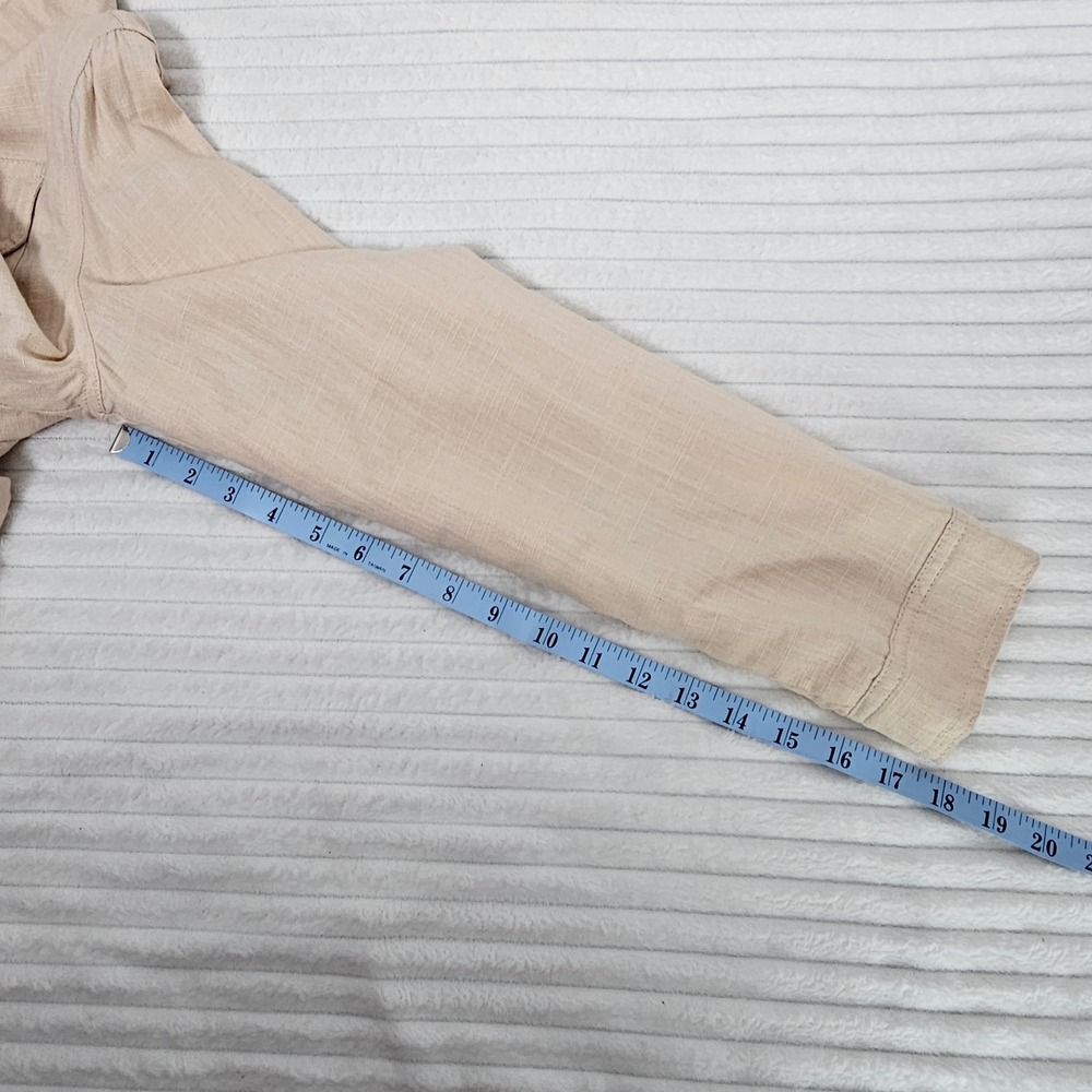 Cotton Linen Peplum Utility Jacket L Beige Cottagecore Spring Capsule Lagenlook - Picture 6 of 13